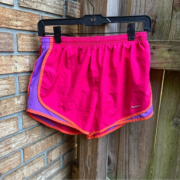 Nike Women's Vibrant Pink and Orange Athletic Shorts - Picture 1 of 6